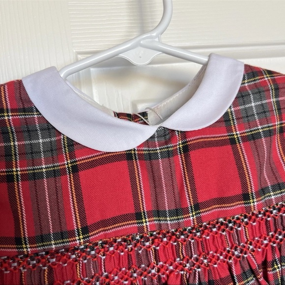 Tutto Piccolo Smocked Plaid Dress Red Girl’s 24 Months 2T Collared Holiday Party - Picture 5 of 16